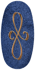 DASOV 601 CP SH BL Copper Scroll Shimmer Blue Background